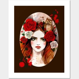 Floral Girl Posters and Art
